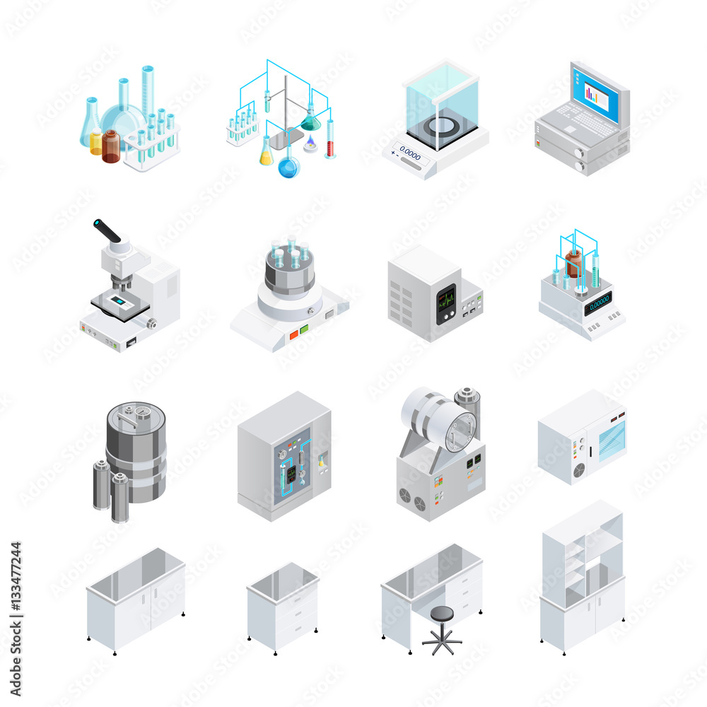 Laboratory Equipment Icon Set Laboratory Equipment Icon Set