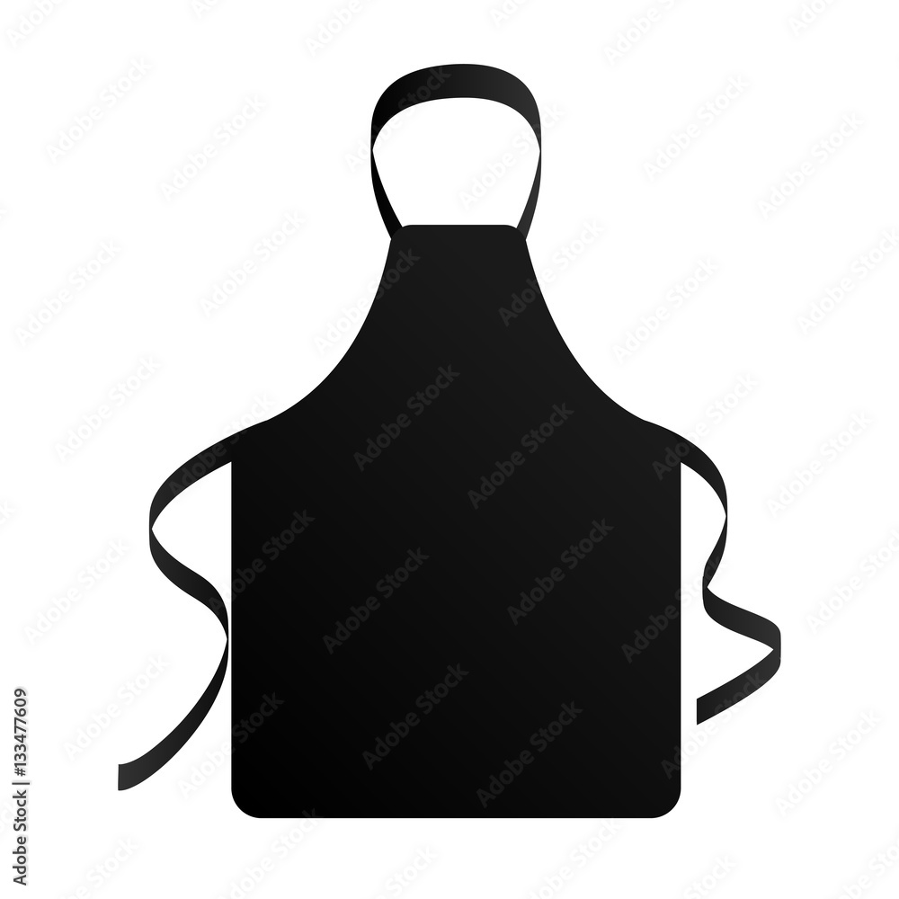 Black kitchen apron isolated on white background. Vector illustration ...