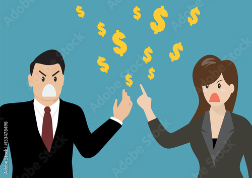Business people having a quarrel about money