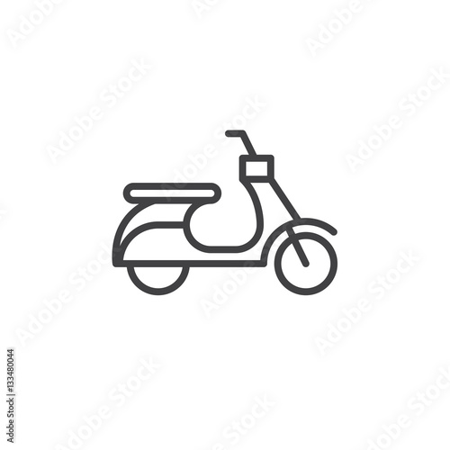 Scooter line icon, outline vector sign, linear pictogram isolated on white. Symbol, logo illustration