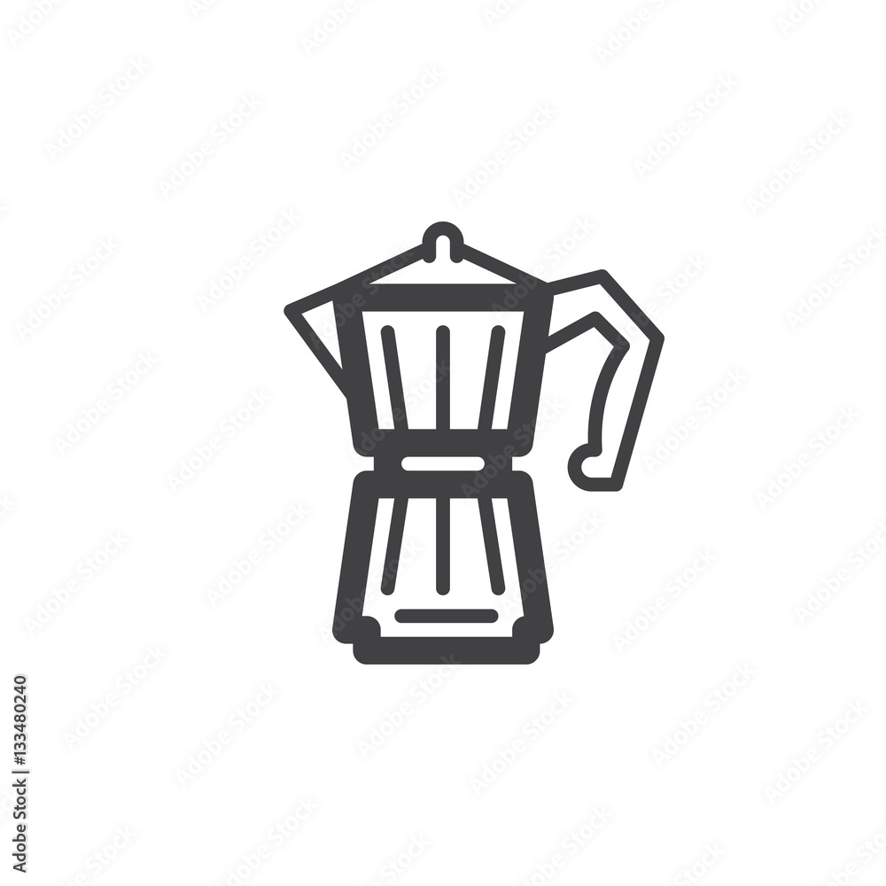 Geyser Coffee Maker line icon, outline vector sign, linear pictogram isolated on white. Symbol, logo illustration Geyser Coffee Maker line icon, outline vector sign, linear pictogram isolated on white. Symbol, logo illustration