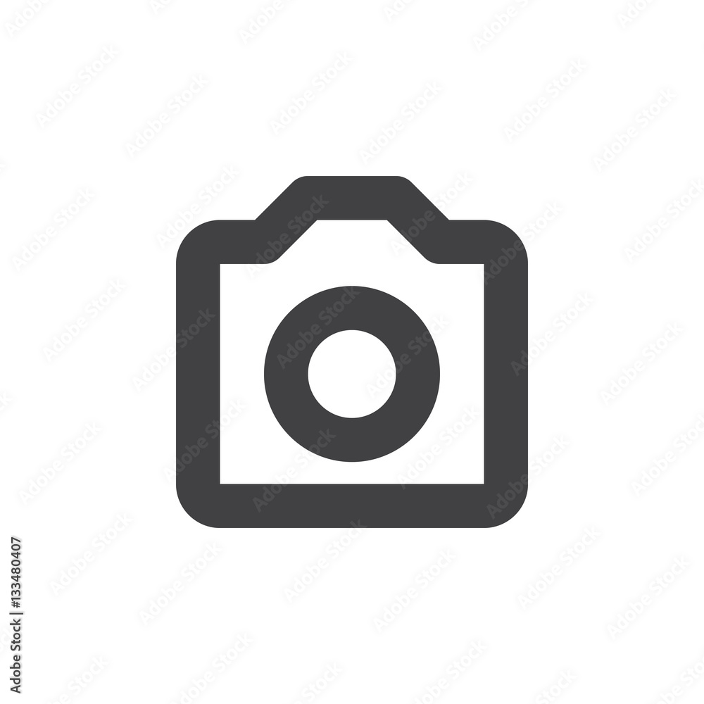 Camera thick line icon, outline vector sign, linear simple pictogram isolated on white. Symbol, logo illustration Camera thick line icon, outline vector sign, linear simple pictogram isolated on white. Symbol, logo illustration