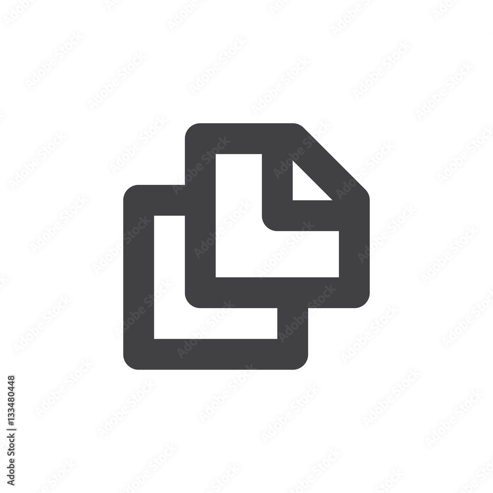 Copy thick line icon, outline vector sign, linear simple pictogram isolated on white. Symbol, logo illustration Copy thick line icon, outline vector sign, linear simple pictogram isolated on white. Symbol, logo illustration
