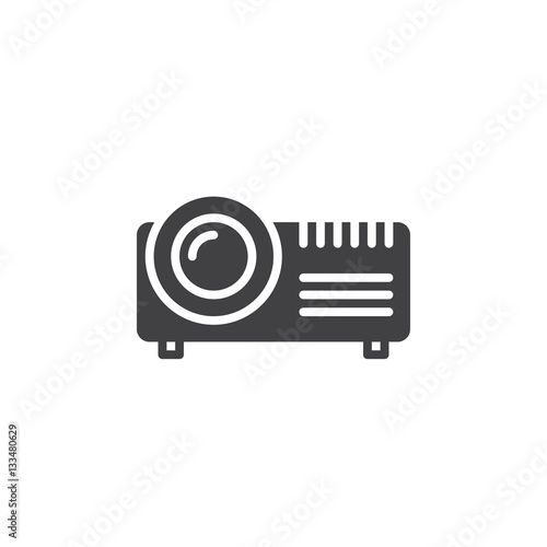 Digital projector icon vector, filled flat sign, solid pictogram isolated on white. Symbol, logo illustration