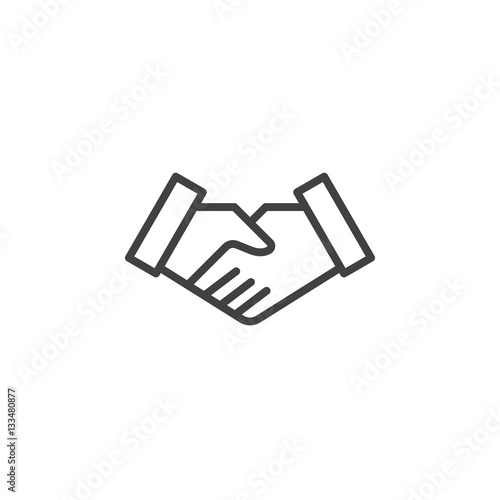 Handshake deal line icon, outline vector sign, linear pictogram isolated on white. Business partnership symbol, logo illustration