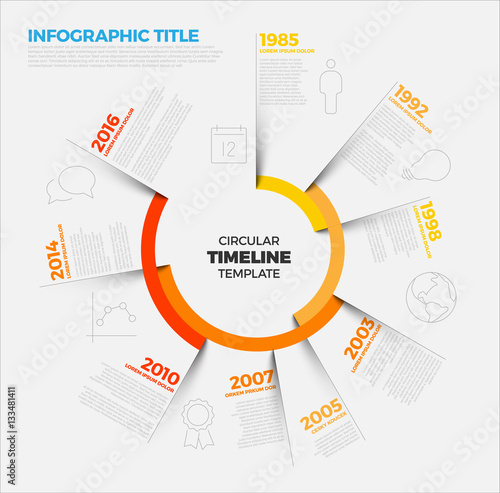 Vector Infographic circular timeline report template