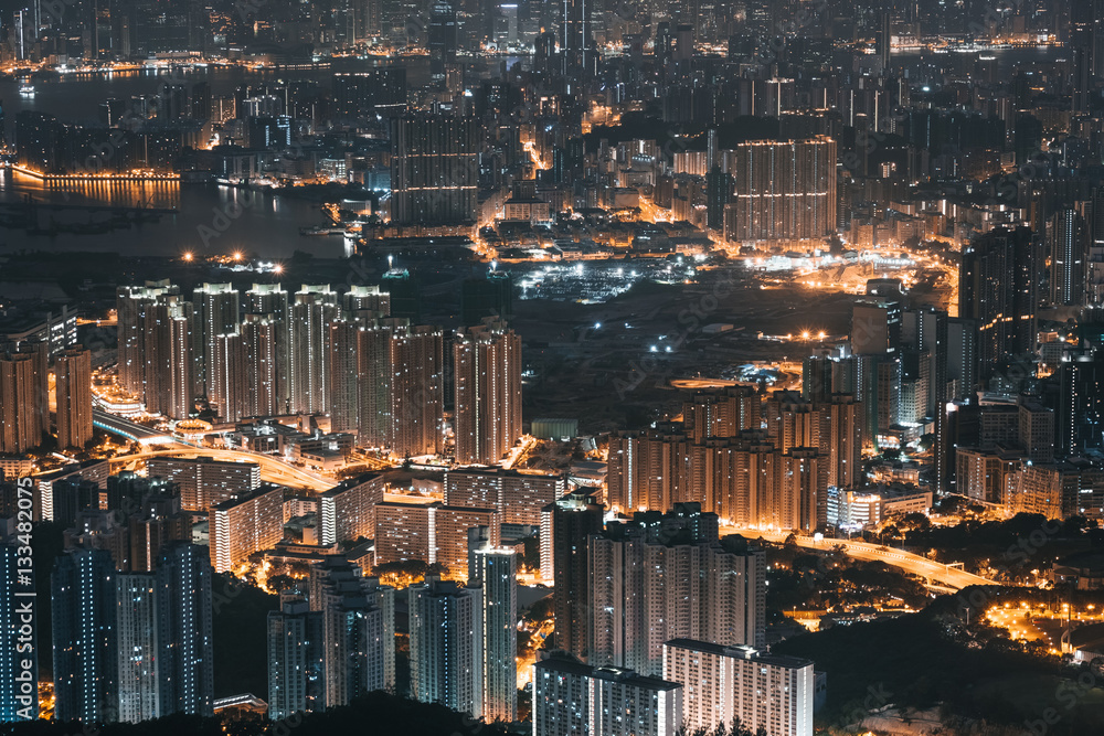 Obraz premium Hong Kong cityscape at night