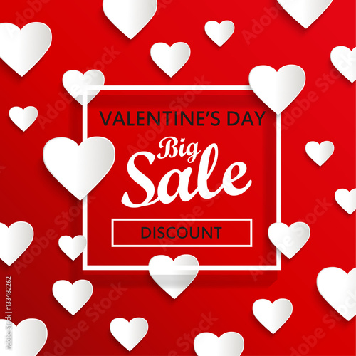 Valentines day big sale background, vector.