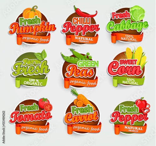 Vegetables logo, vector.