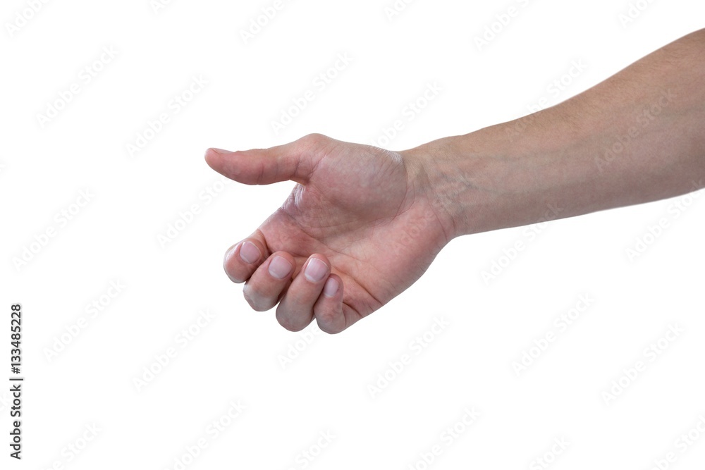 Hand of man pretending to hold an invisible object Hand of man pretending to hold an invisible object