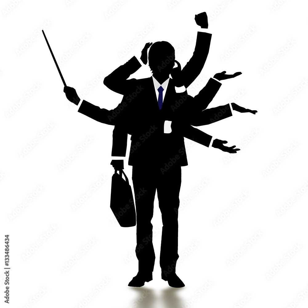 感情表現するビジネスマンのシルエット Stock イラスト Adobe Stock