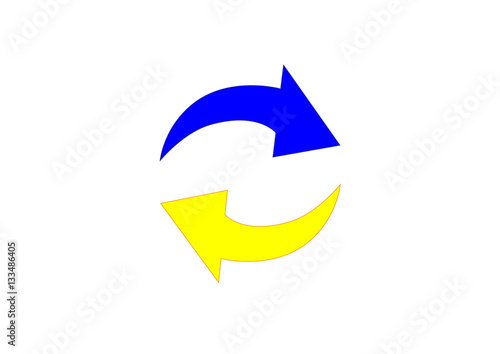 Blue and yellow arrows
