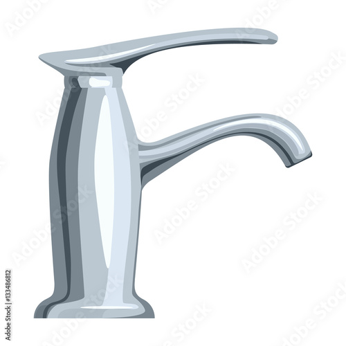 Faucet icon in cartoon style isolated on white background. Water filtration system symbol stock vector illustration.