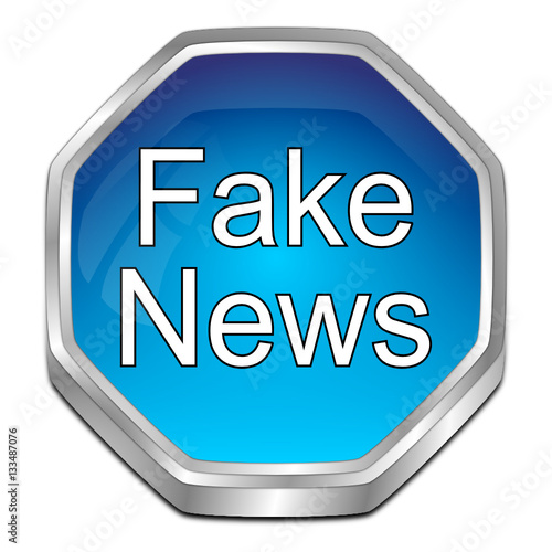 Fake News button - 3D illustration