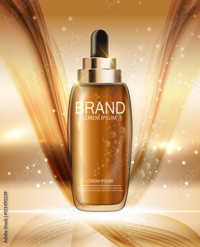 Oil Essence Hydrating Concentrate Bottle Template for Ads or Mag