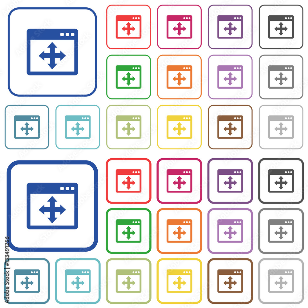 Move window outlined flat color icons Move window outlined flat color icons