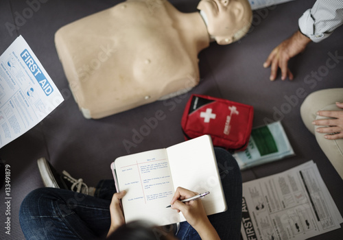 Obraz na płótnie CPR First Aid Training Concept