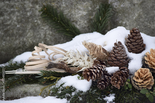 Condolence card with pine cones photo