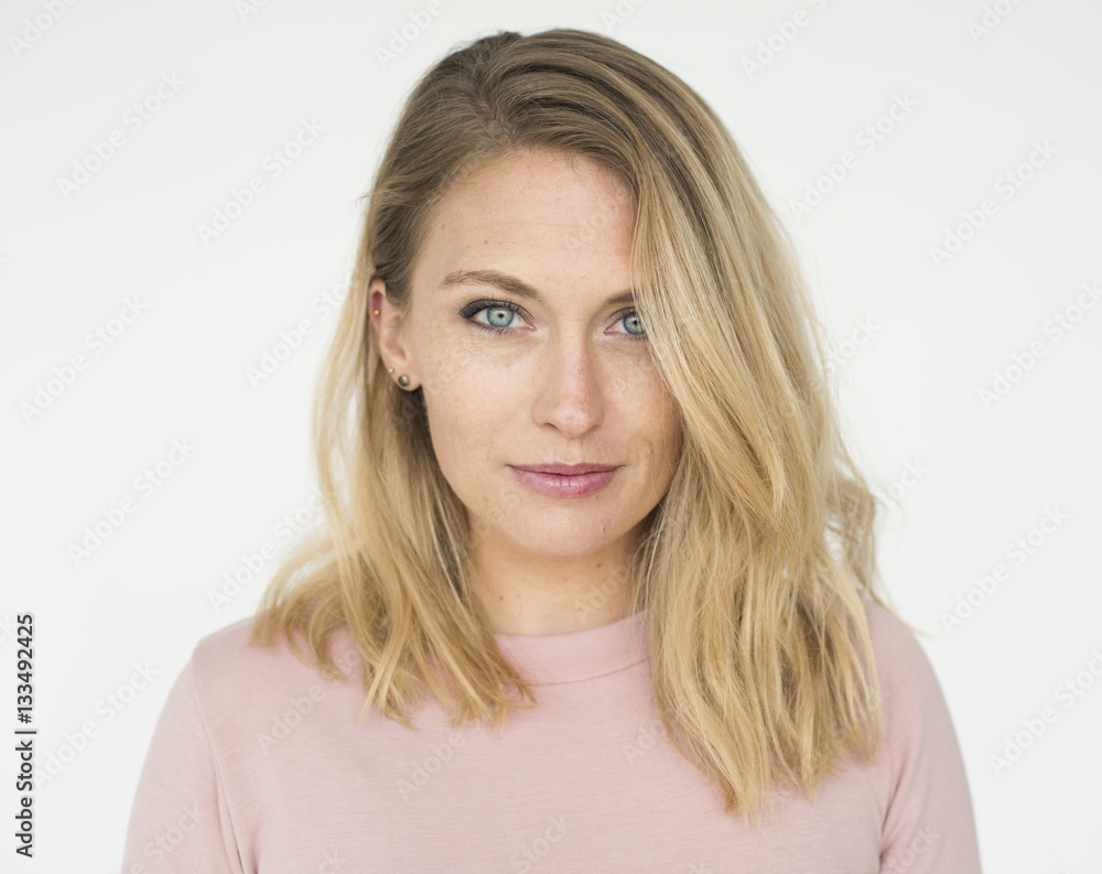 Woman Cheerful Studio Portrait Concept Woman Cheerful Studio Portrait Concept