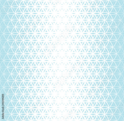 Abstract sacred geometry blue gradient flower of life halftone   pattern