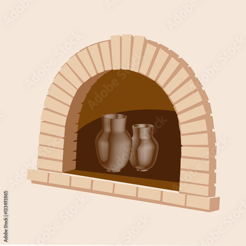 Oven with an jug of dairy products