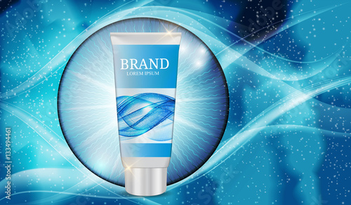 Hand Care Cream Bottle, Tube Template for Ads or Magazine Backgr