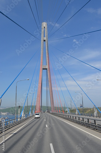 Fototapeta Naklejka Na Ścianę i Meble -  Мост на остров Русский, Владивосток, Россия