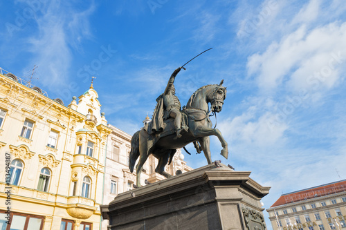 equestrian statue of Josip Jelacic in main square in Zagreb, Croatia