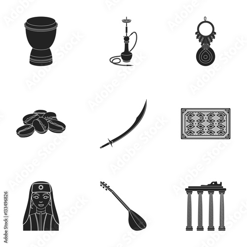 Turkey set icons in black style. Big collection of Turkey vector symbol stock illustration