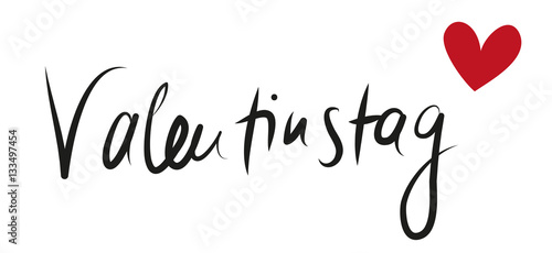 Happy Valentine - Valentinstag - Schriftzug mit Handschrift und Herz 