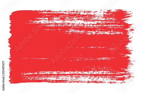 red brush strokes of paint on white background