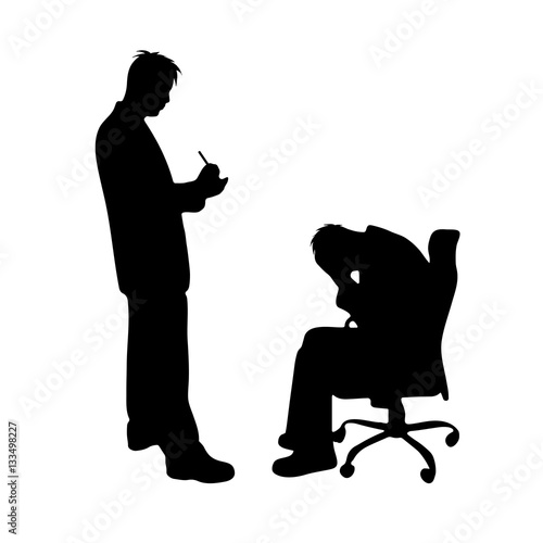 Vector silhouette of man.
