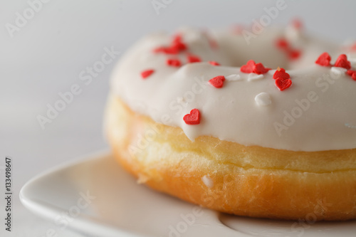 Single elegant donuts on plate