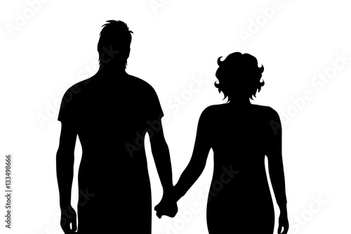 Vector silhouette of couple.