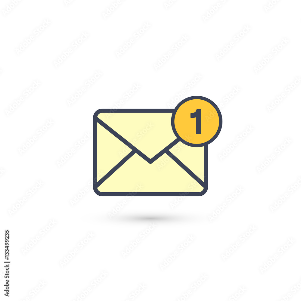 New incoming one message envelope, vector. New incoming one message envelope, vector.