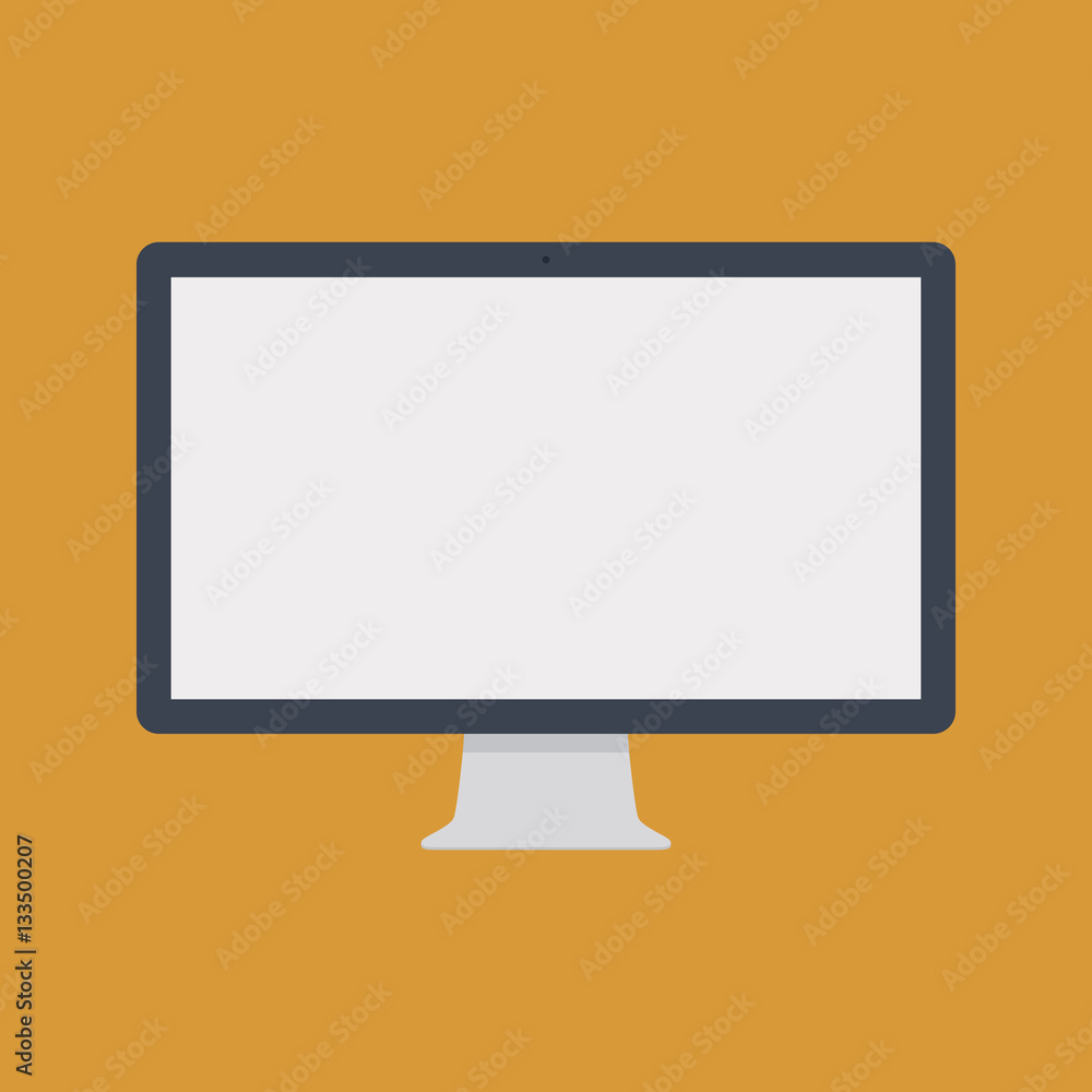 computer icon in the style flat design isolated on yellow background. stock vector illustration eps10 computer icon in the style flat design isolated on yellow background. stock vector illustration eps10