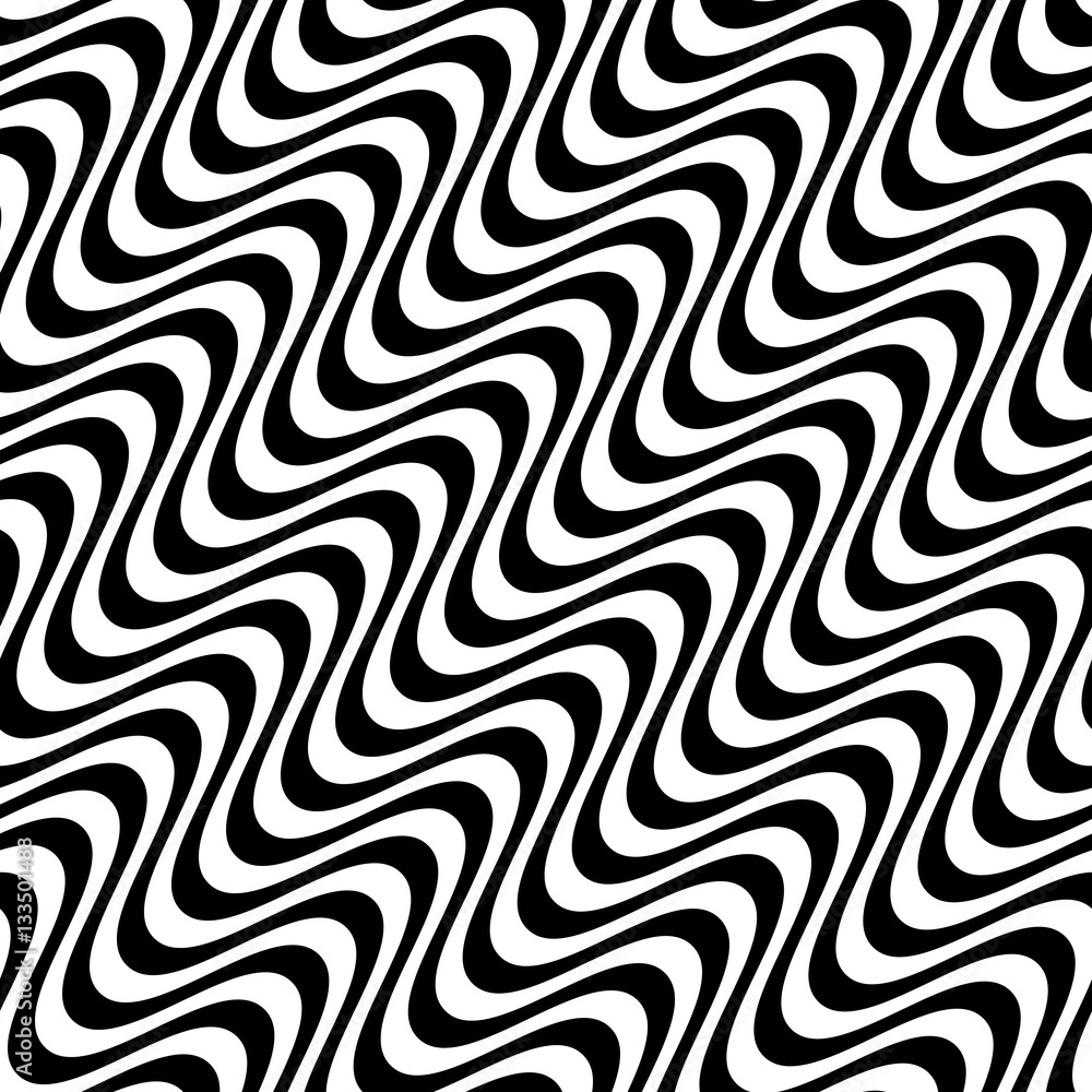 Fototapeta premium Wektor wzór. Nowoczesna stylowa tekstura. Monochromatyczny wzór geometryczny. Faliste linie ułożone po przekątnej.