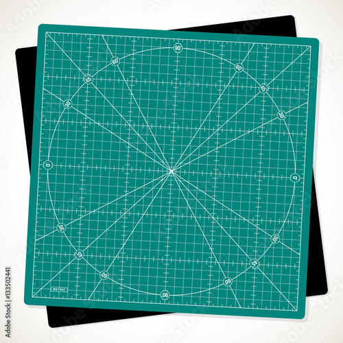Rotated  cutting mat for quilting, patchwork and craft