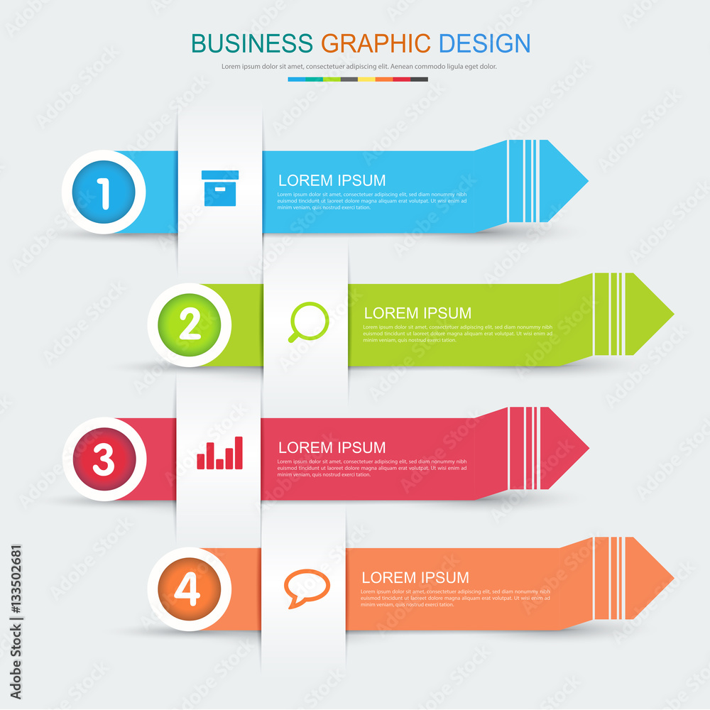 Infographic Elements with business icon on full color background Infographic Elements with business icon on full color background