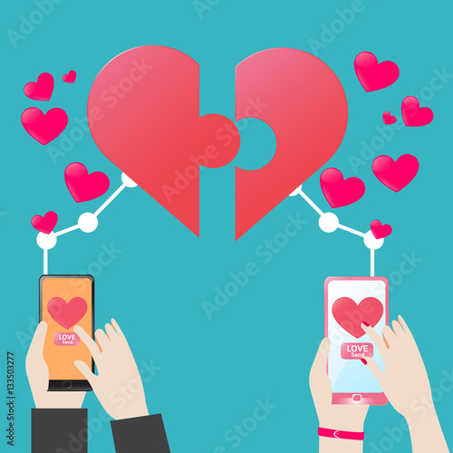 Jigsaw puzzle destiny heart love in valentine