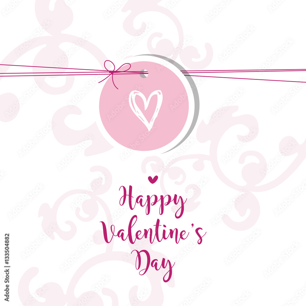 Valentine's card with copy space. Template. Graphic design element.