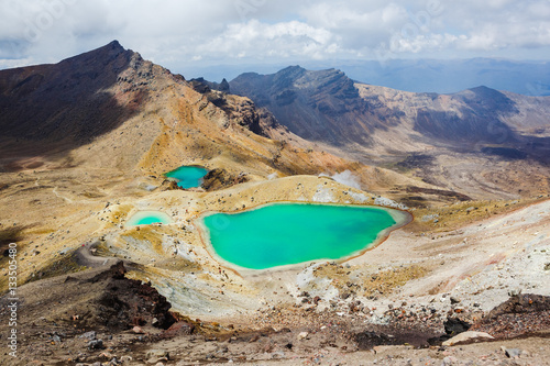 Emerald Lakes, Tongariro National Park, New Zealand photo