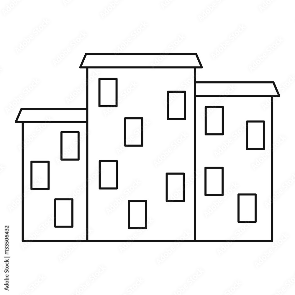 Argentine houses icon, outline style