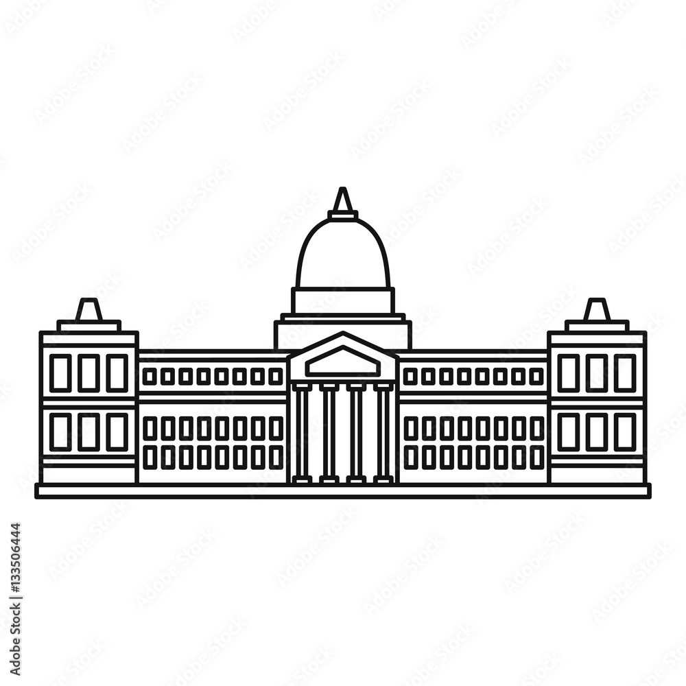 Palace of Congress, Buenos icon, outline style