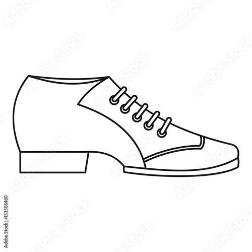 Argentine tango shoe icon, outline style