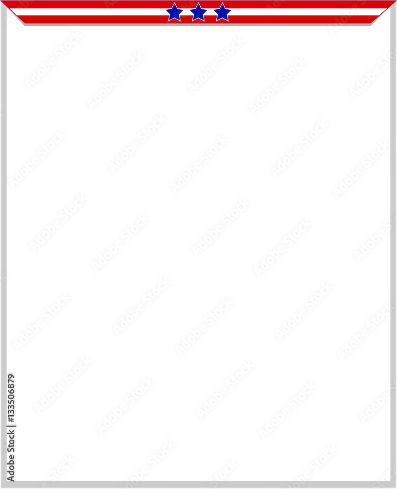 Abstract American flag symbol frame blank for your text.
