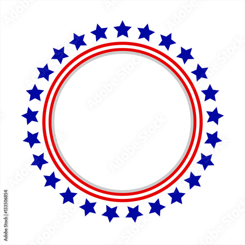 Round frame American flag symbols stylized logo, symbol, emblem