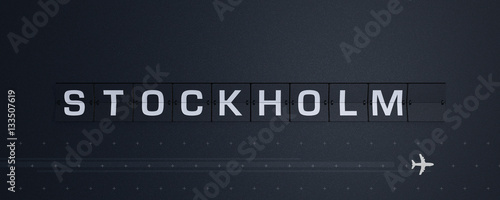 Canvas Print 3D Rendering Flip Board Capital stockholm