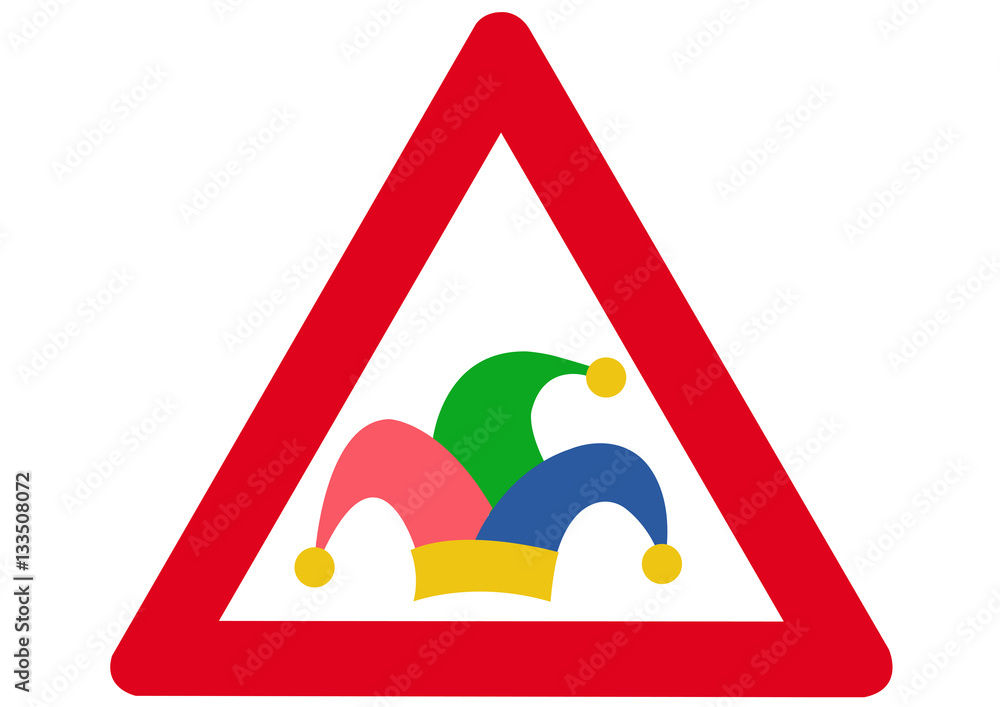 Schild Achtung Karneval