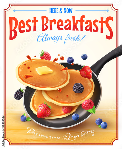 Best Breakfasts Vintage Advertisement Poster 